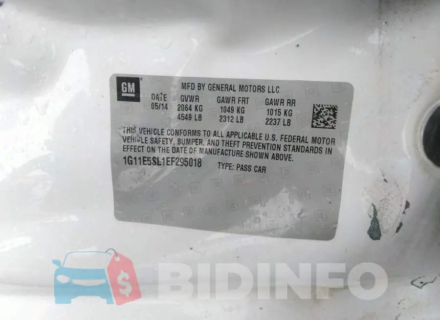 1G11E5SL1EF295018 Photo# 9