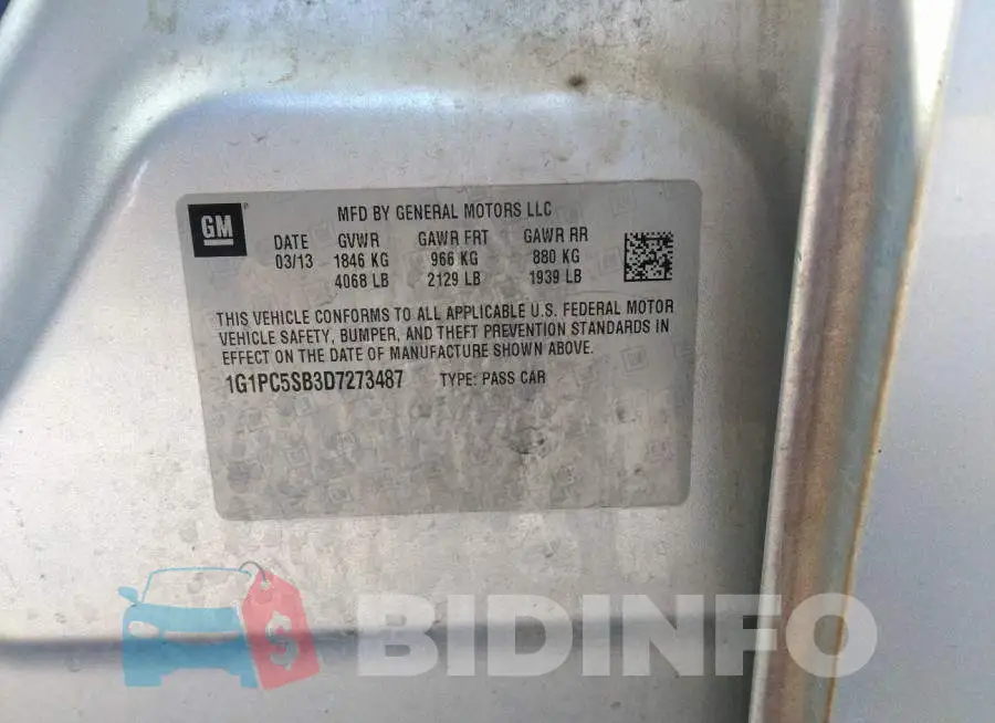 1G1PC5SB3D7273487 Photo# 9