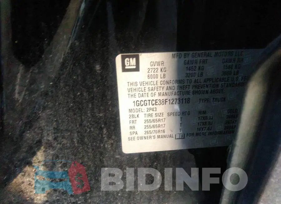 1GCGTCE38F1273118 Photo# 9