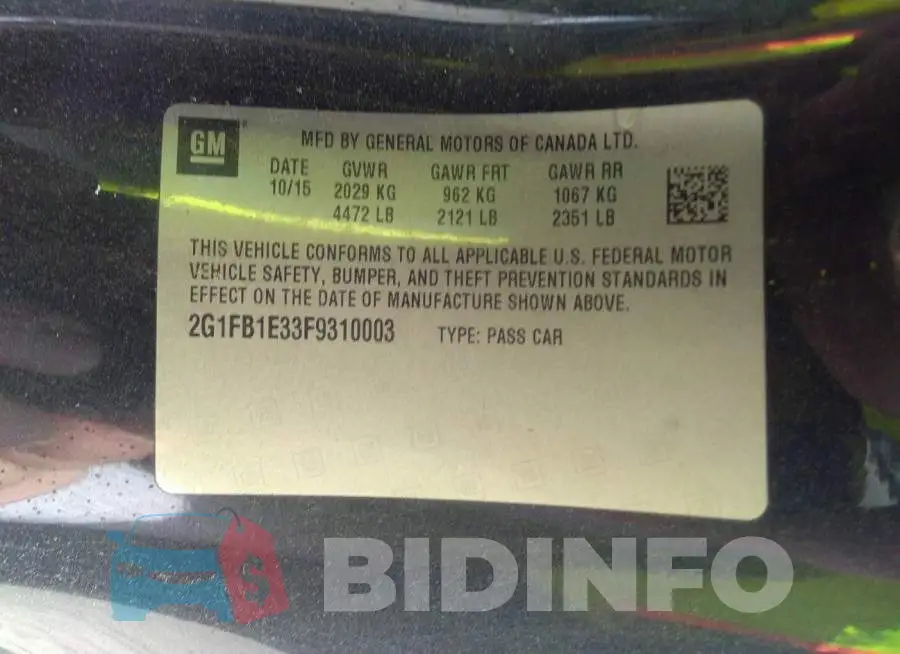 2G1FB1E33F9310003 Photo# 9