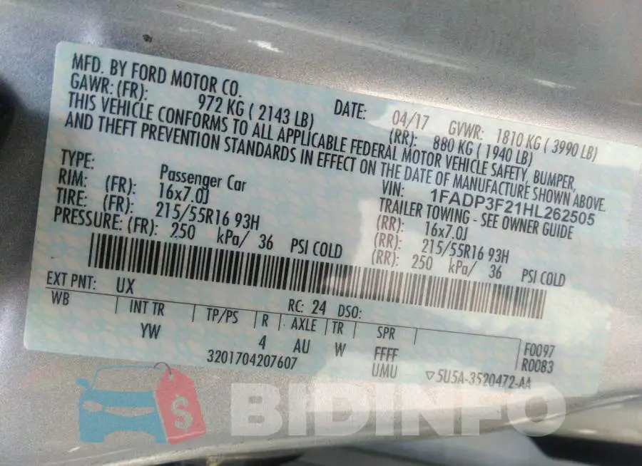 1FADP3F21HL262505 Photo# 9