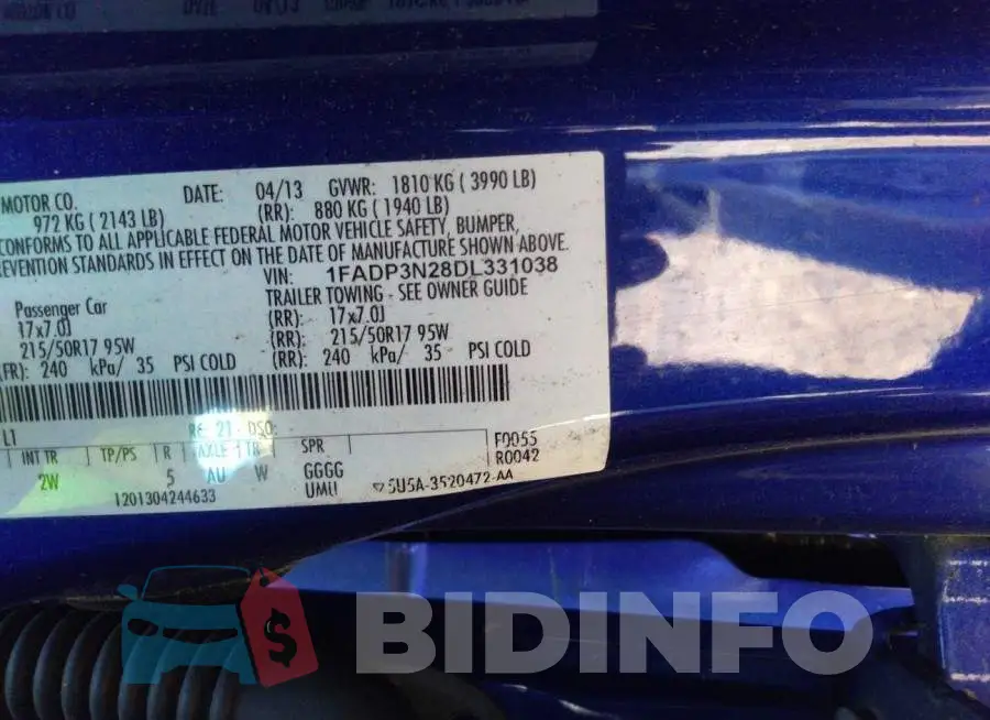 1FADP3N28DL331038 Photo# 9