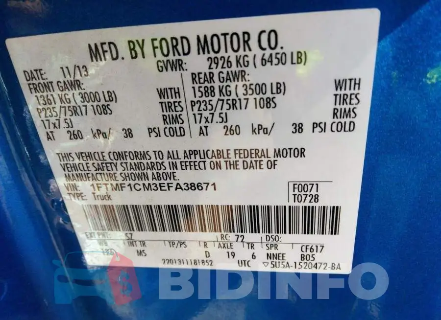 1FTMF1CM3EFA38671 Photo# 9