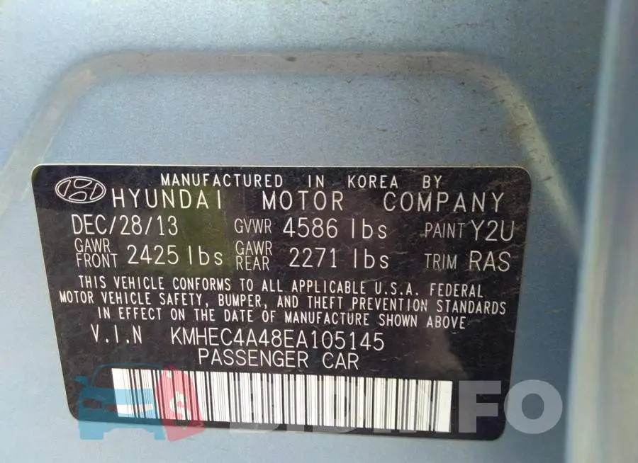 KMHEC4A48EA105145 Photo# 9