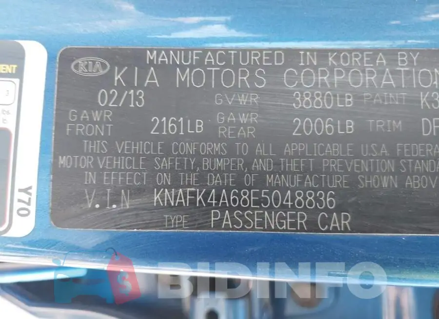 KNAFK4A68E5048836 Photo# 9