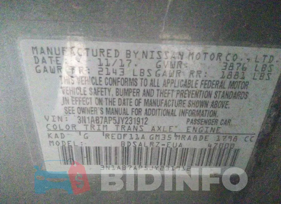 3N1AB7AP5JY231912 Photo# 9