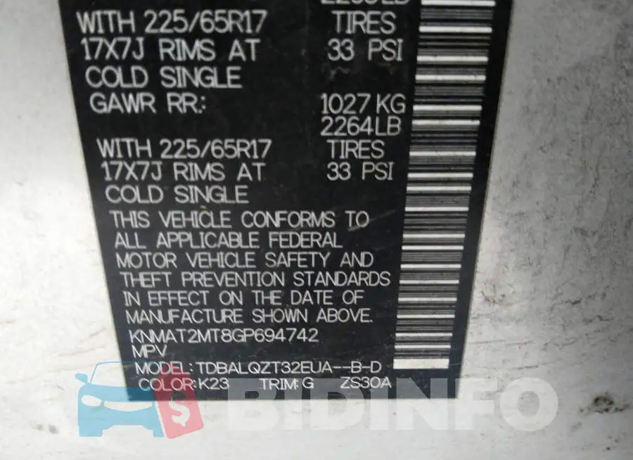 KNMAT2MT8GP694742 Photo# 9