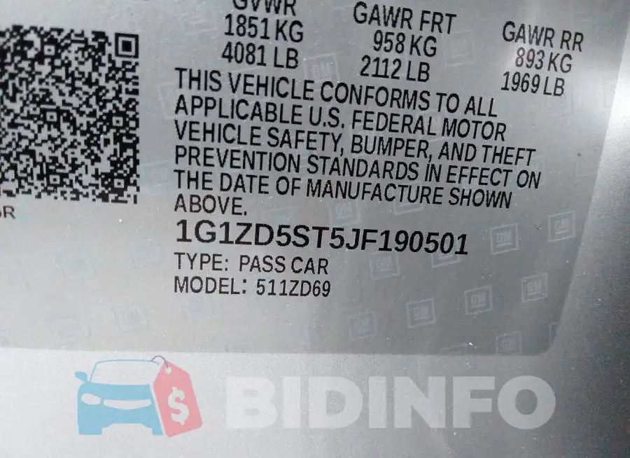 1G1ZD5ST5JF190501 Photo# 9