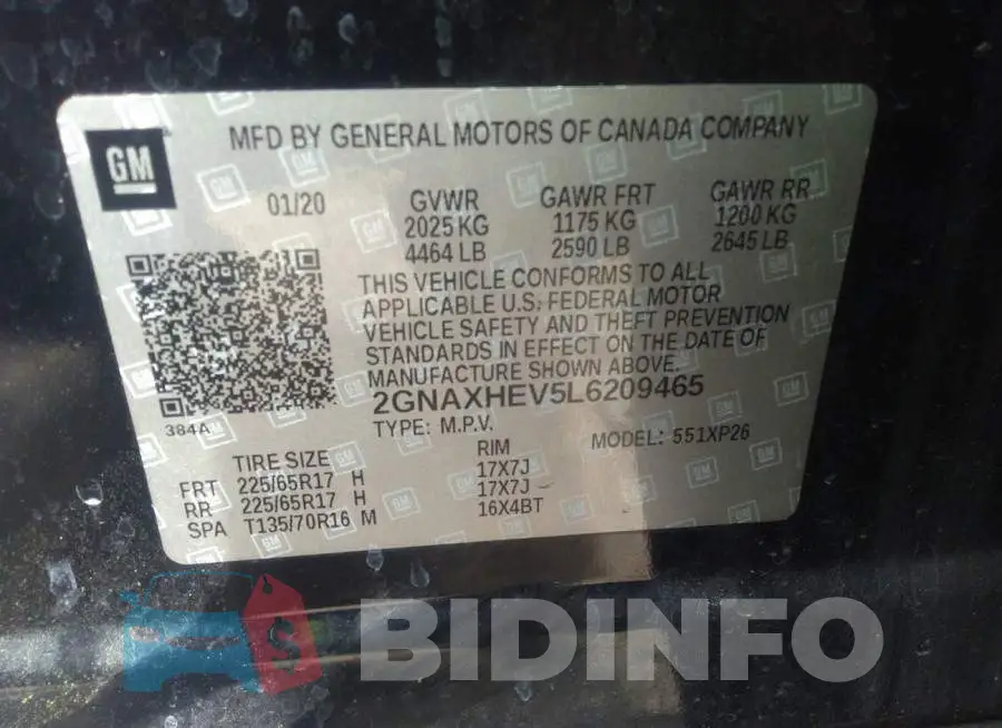 2GNAXHEV5L6209465 Photo# 9