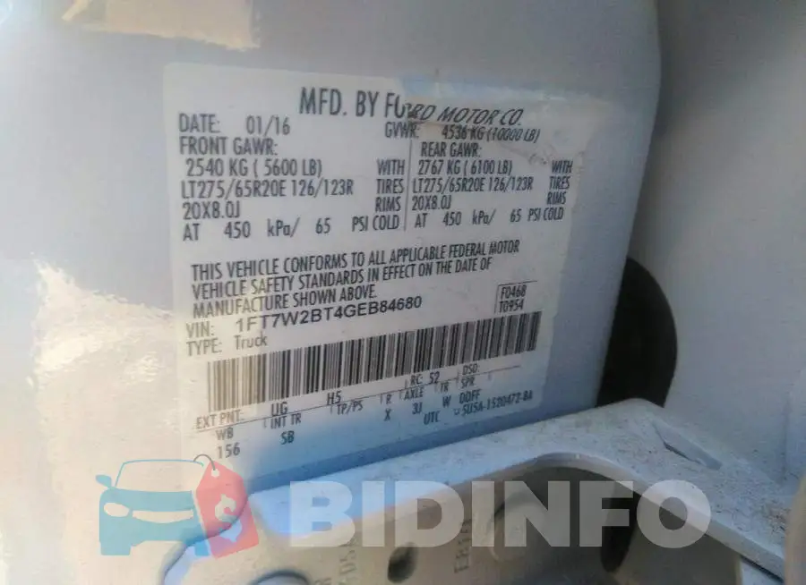 1FT7W2BT4GEB84680 Photo# 9