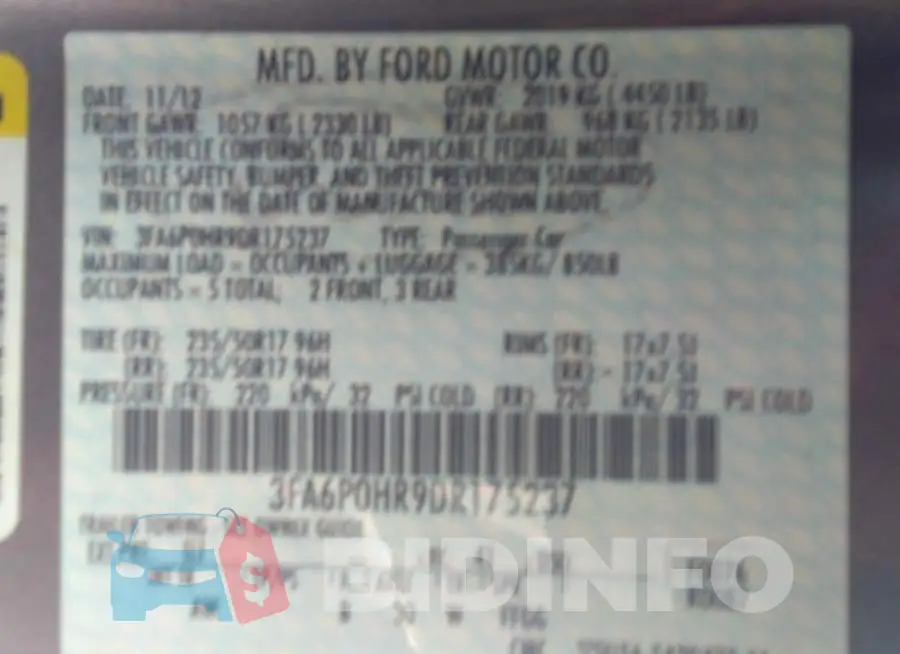 3FA6P0HR9DR175237 Photo# 9