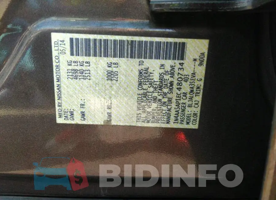 1N4AA5AP1EC480734 Photo# 9