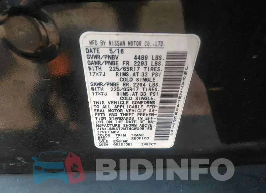 JN8AT2MT4GW005158 Photo# 9