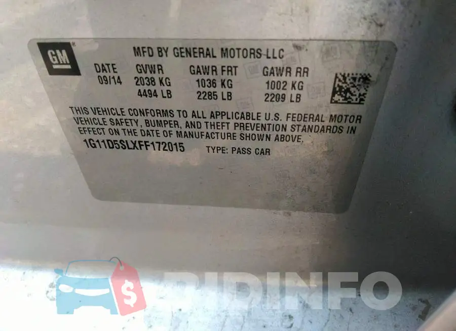 1G11D5SLXFF172015 Photo# 9