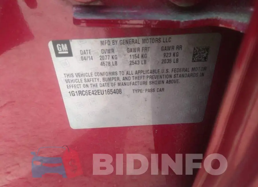 1G1RC6E42EU165408 Photo# 9