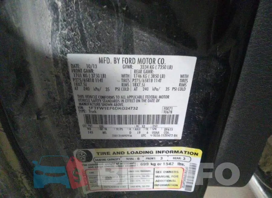 1FTFW1EF6DKG24732 Photo# 9