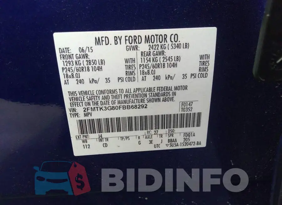 2FMTK3G80FBB68292 Photo# 9