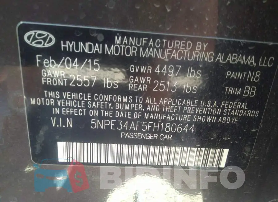 5NPE34AF5FH180644 Photo# 9