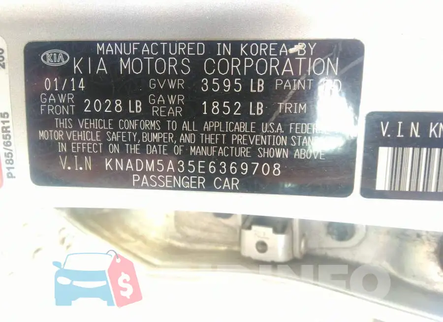 KNADM5A35E6369708 Photo# 9