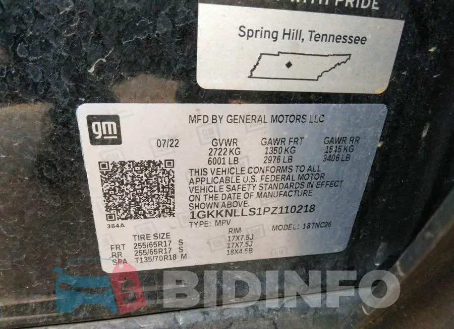 1GKKNLLS1PZ110218 Photo# 9