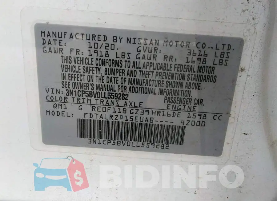 3N1CP5BV0LL559282 Photo# 9