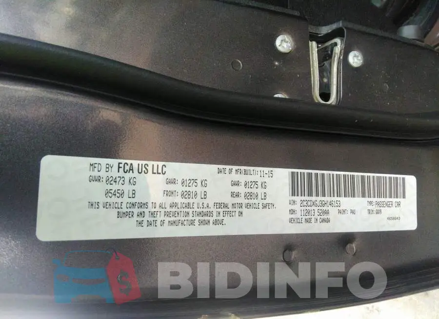 2C3CDXGJ3GH146153 Photo# 9