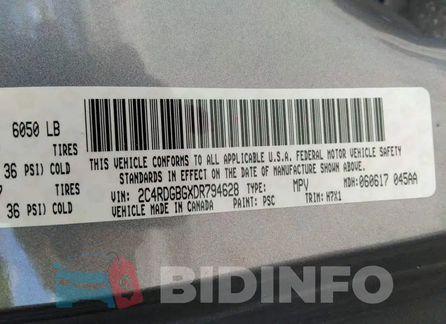 2C4RDGBGXDR794628 Photo# 9