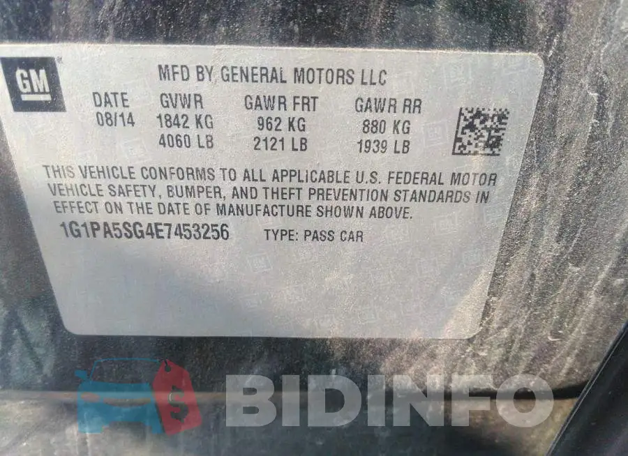 1G1PA5SG4E7453256 Photo# 9
