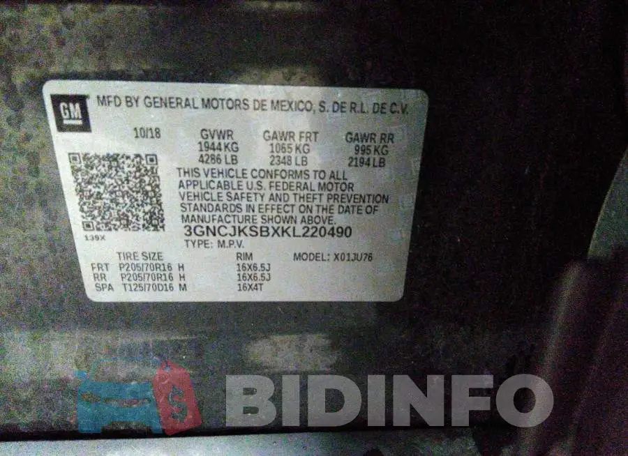 3GNCJKSBXKL220490 Photo# 9