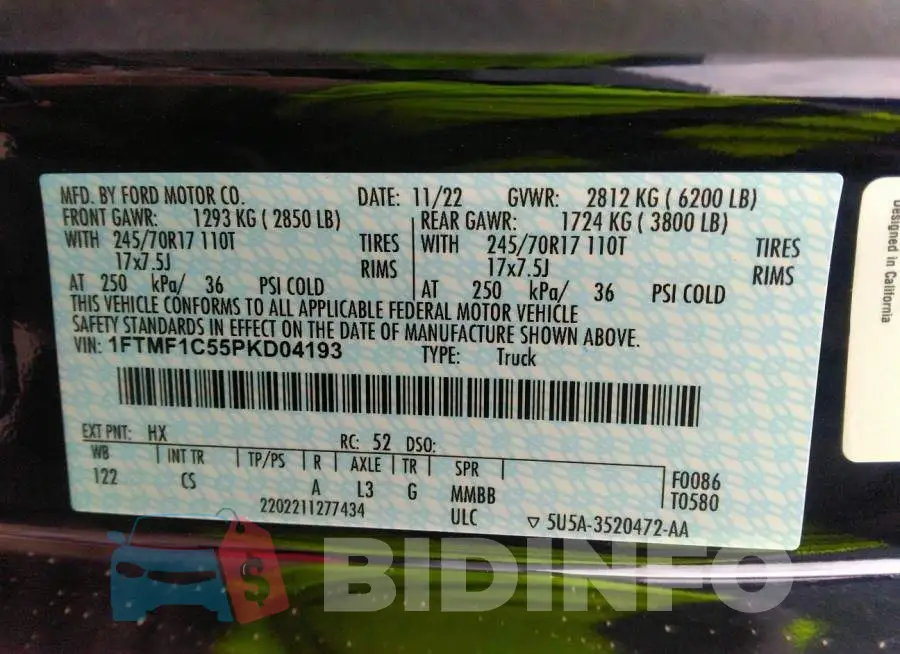 1FTMF1C55PKD04193 Photo# 9
