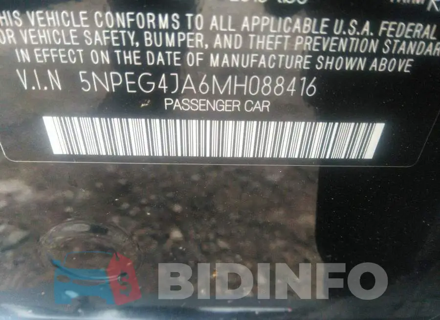 5NPEG4JA6MH088416 Photo# 9