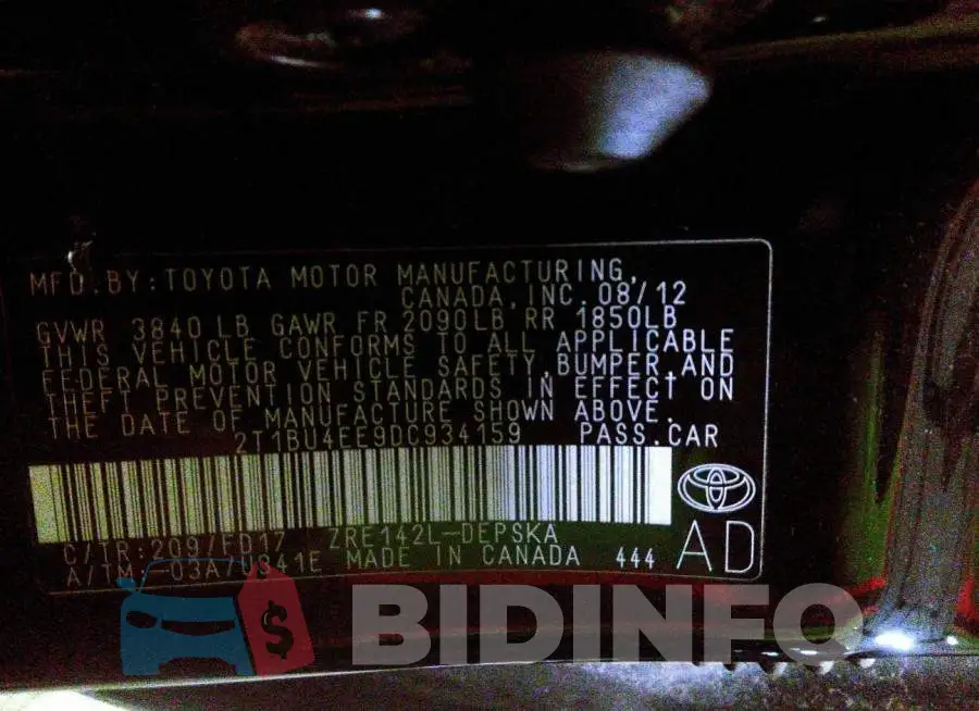 2T1BU4EE9DC934159 Photo# 9
