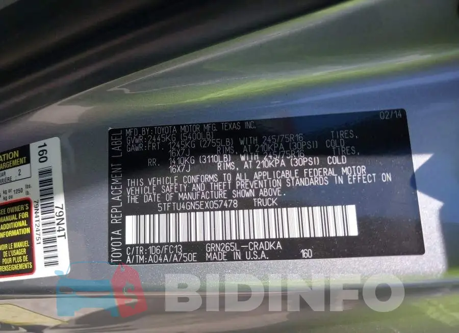 5TFTU4GN5EX057478 Photo# 9