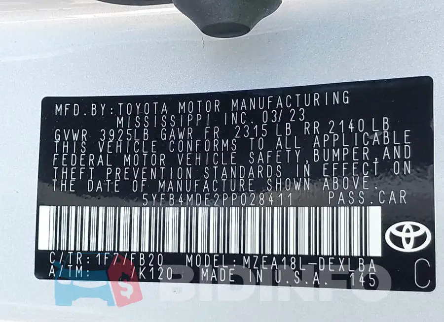 5YFB4MDE2PP028411 Photo# 9