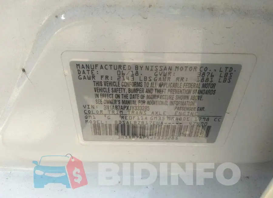 3N1AB7APXJY333285 Photo# 9