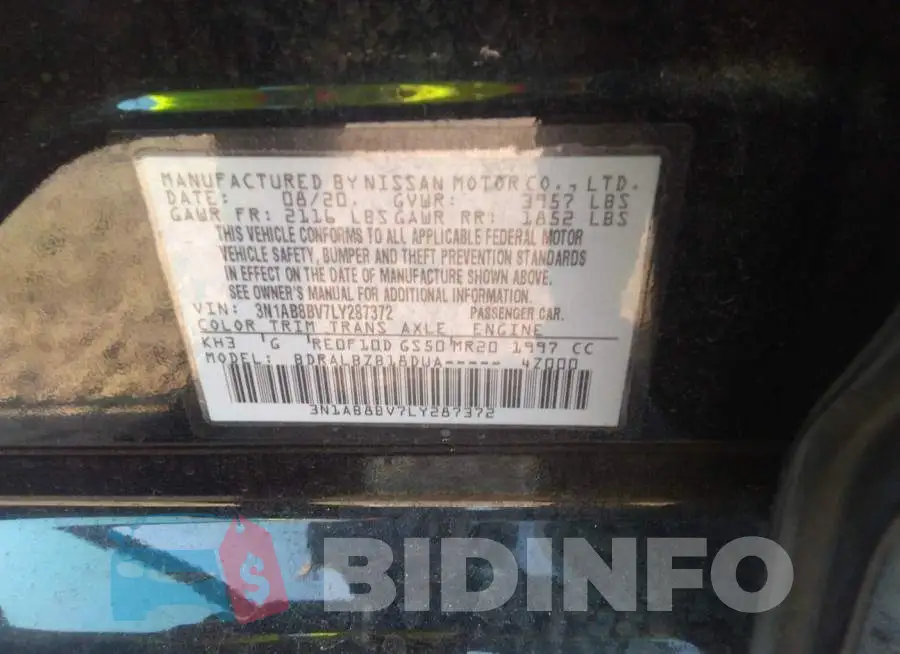 3N1AB8BV7LY287372 Photo# 8