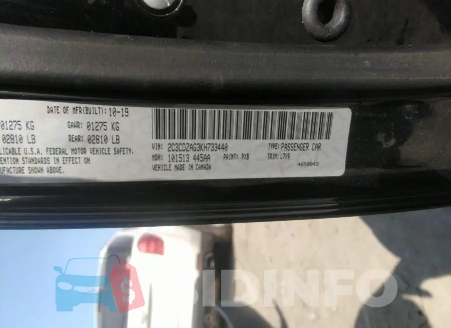 2C3CDZAG3KH733440 Photo# 9