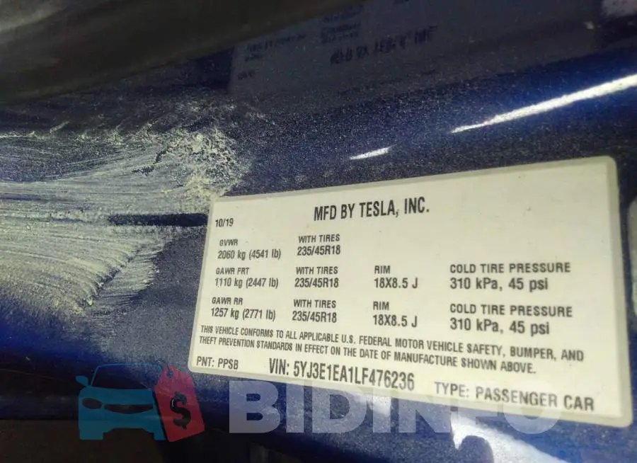 5YJ3E1EA1LF476236 Photo# 9