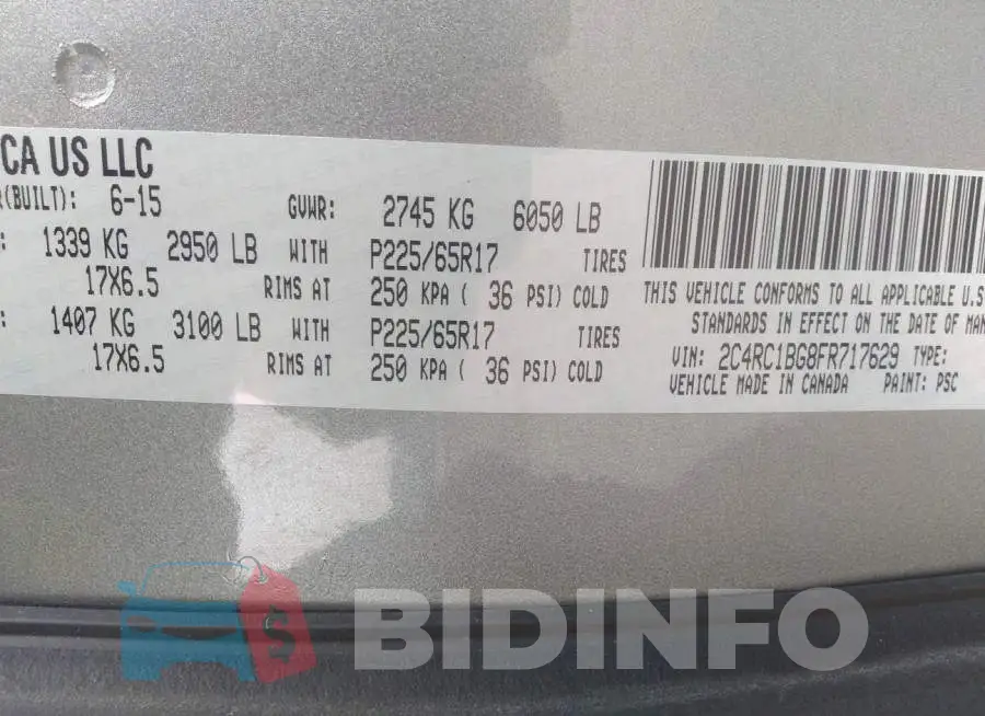 2C4RC1BG8FR717629 Photo# 9