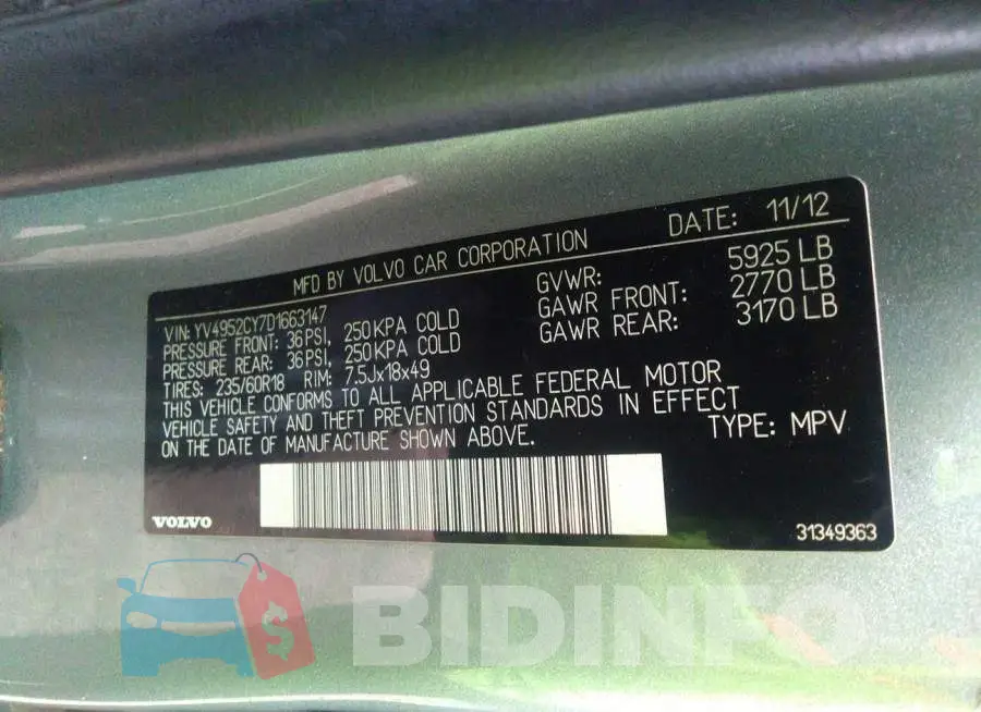 YV4952CY7D1663147 Photo# 9