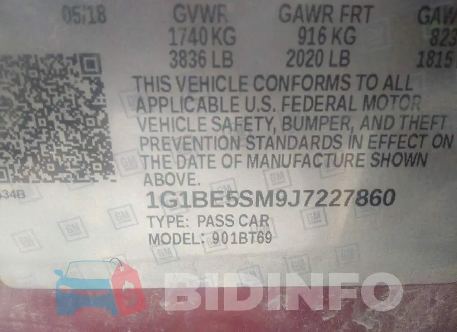 1G1BE5SM9J7227860 Photo# 9
