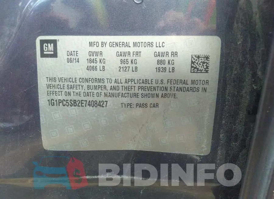 1G1PC5SB2E7408427 Photo# 9