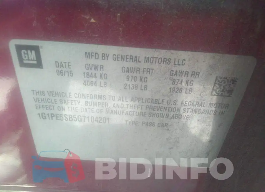 1G1PE5SB5G7104201 Photo# 9