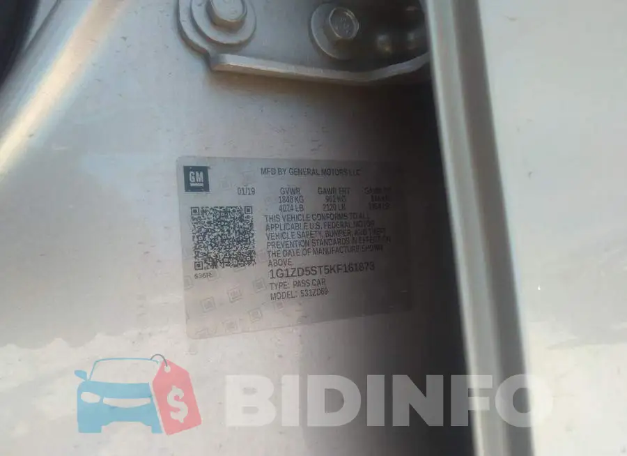 1G1ZD5ST5KF161873 Photo# 9