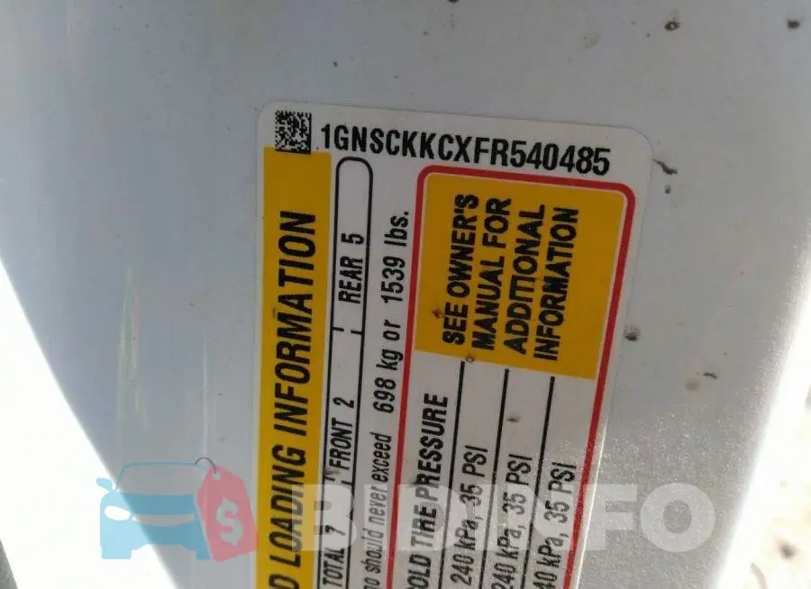 1GNSCKKCXFR540485 Photo# 9