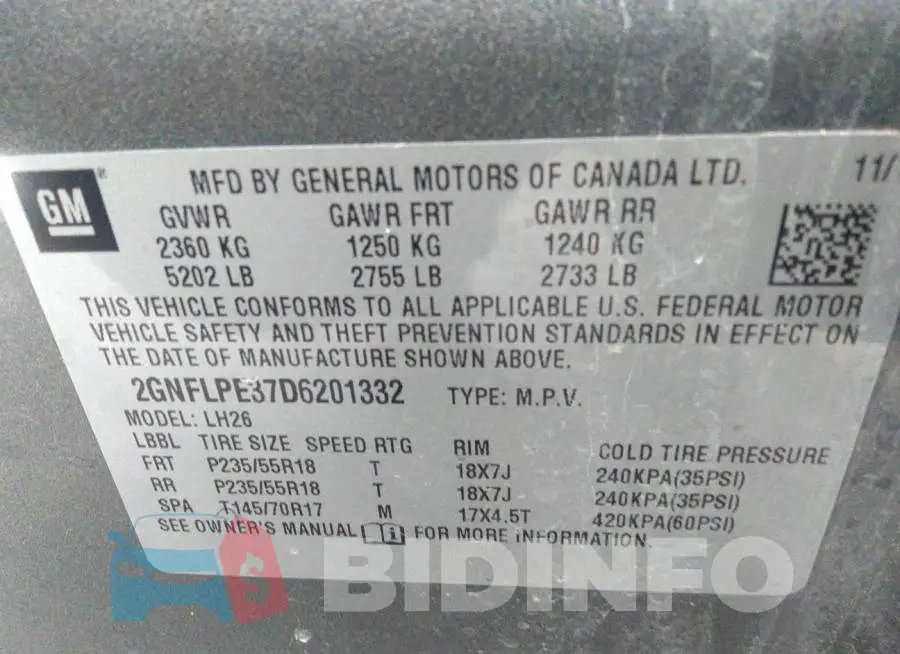 2GNFLPE37D6201332 Photo# 9