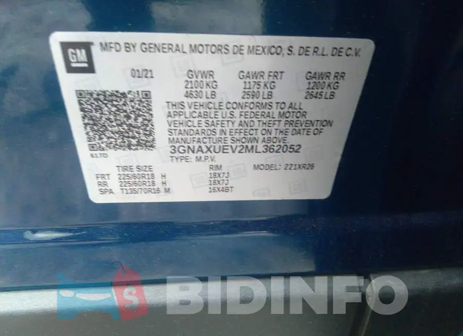 3GNAXUEV2ML362052 Photo# 9