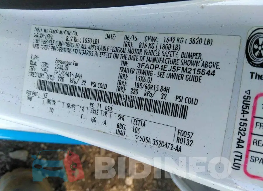 3FADP4EJ5FM215844 Photo# 9