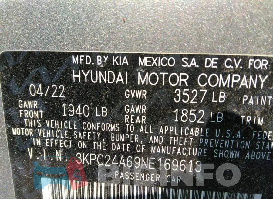 3KPC24A69NE169613 Photo# 9