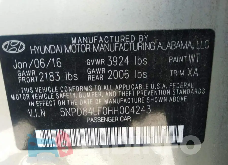 5NPD84LF0HH004243 Photo# 9